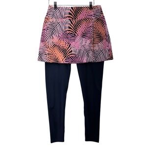 Tommy Bahama Womens Size Small Skirted Leggings UPF 50 Tropical Palm Tennis Golf